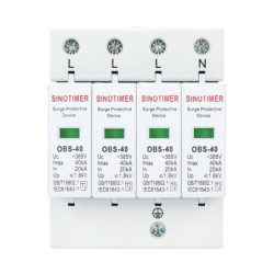 Descarcator de supratensiune AC SINOTIMER OBS-40, Tip 2, 385V, 40kA, 4 poli (3P+N)